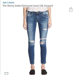 Joe’s distressed skinny ankle jeans